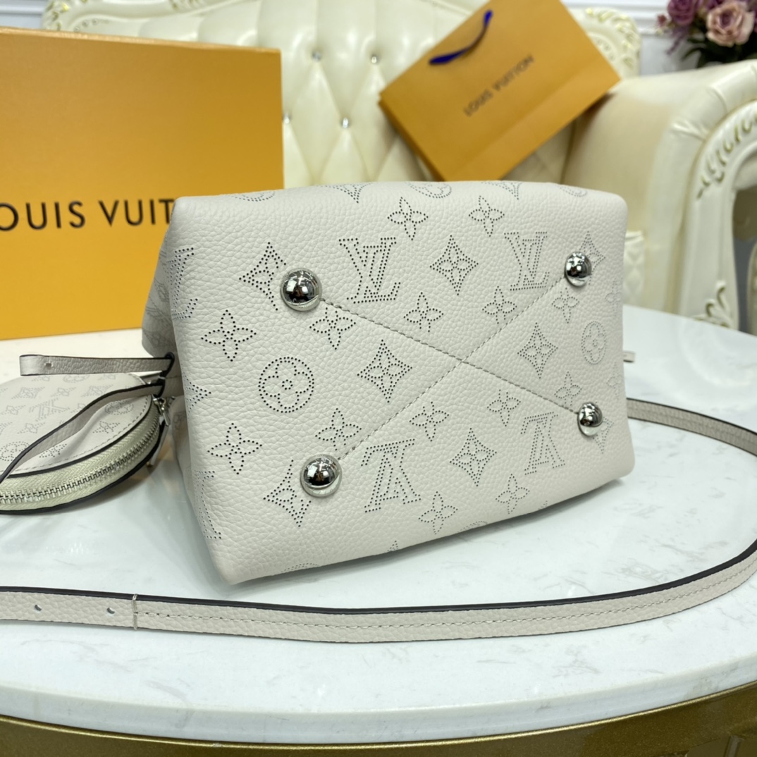 Louis Vuitton BELLA Mahina Leather Handbag M58480 Snow White